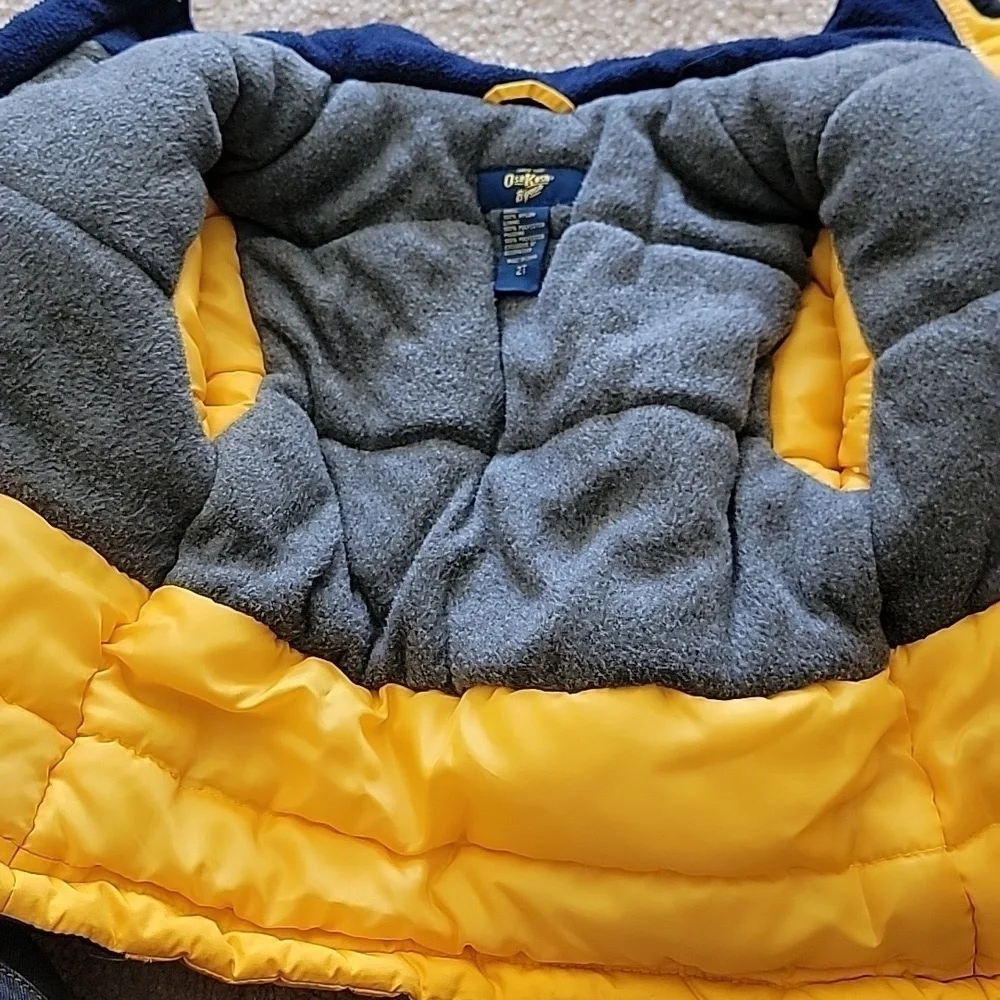 Osh Kosh Yellow and Navy Blue Winter Coat Size 2T